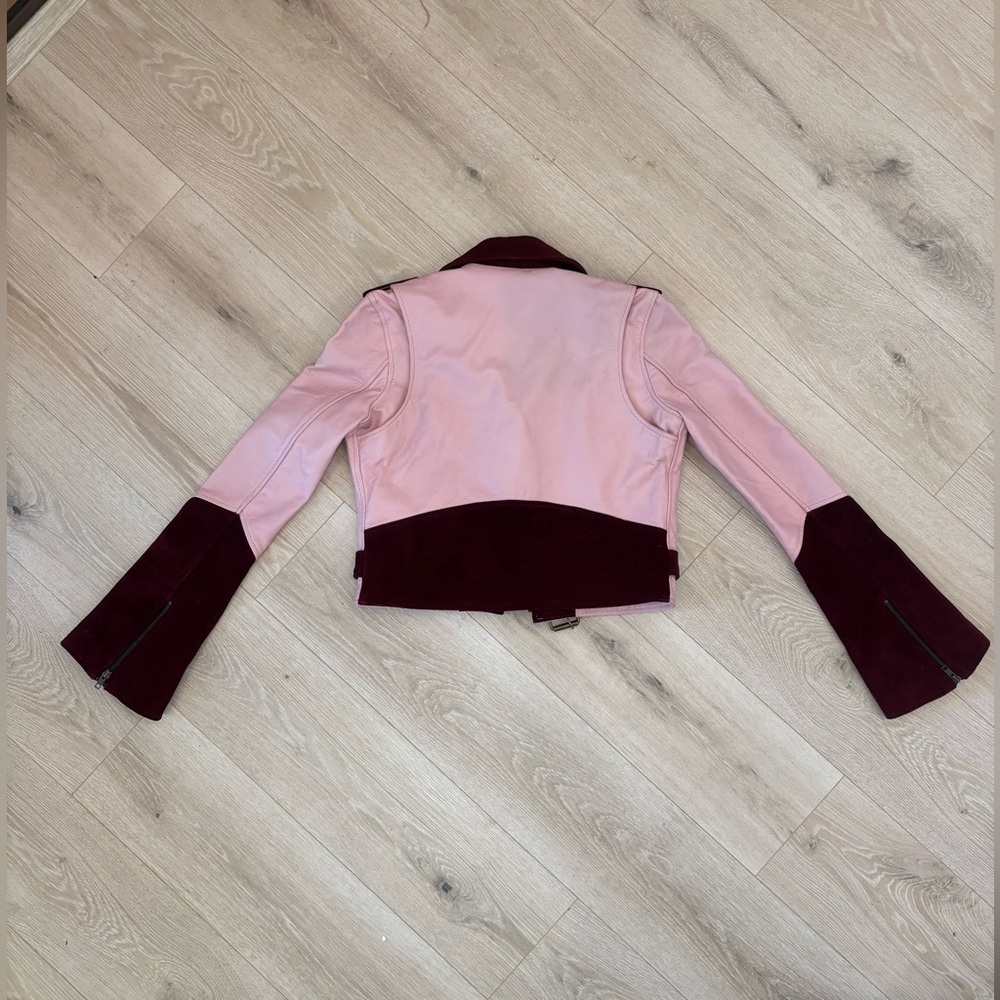 Understated Leather genuine suede leather moto jacket with bell sleeves - Picture 6 of 10